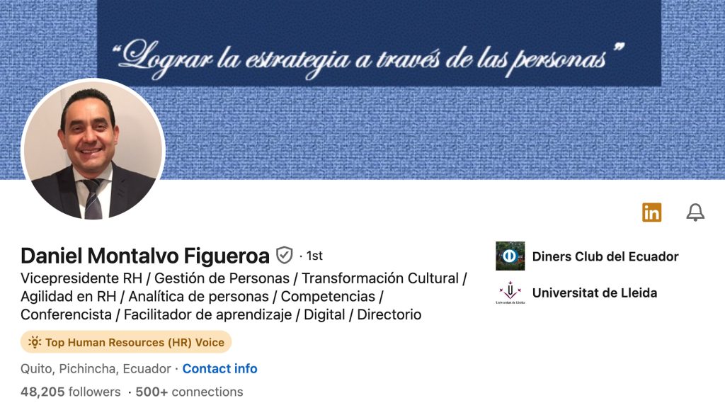 Marca personal LinkedIn VP de Recursos humanos